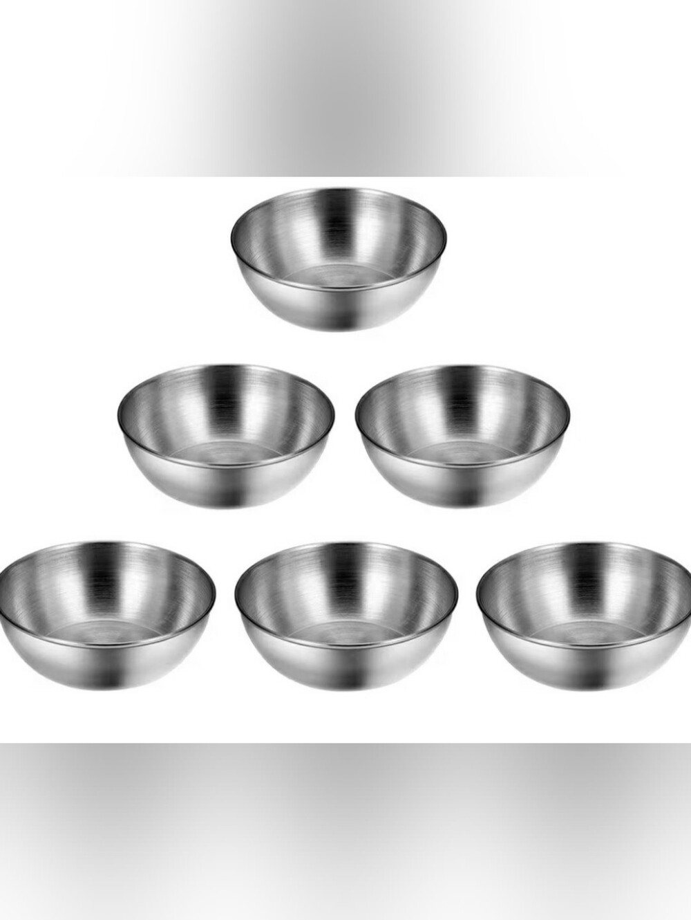 Set of 20 Stainless Steel Prepping Bowls - Silver